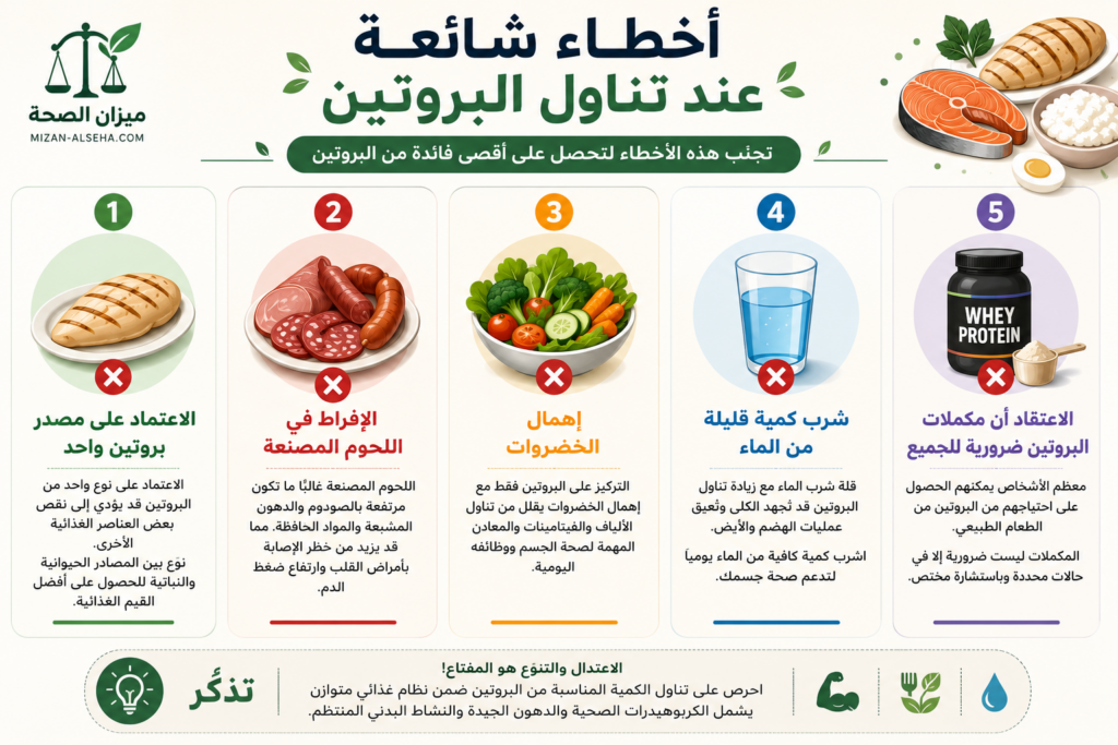 أخطاء شائعة عند تناول البروتين