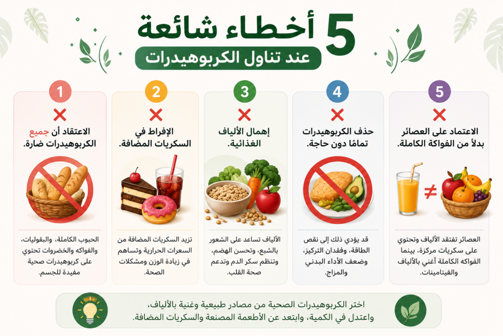 أخطاء شائعة عند تناول الكربوهيدرات