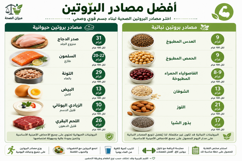 افضل مصادر البروتين