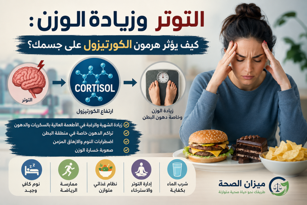 التوتر وزيادة الوزن كيف يؤثر هرمون الكورتيزول على جسمك؟