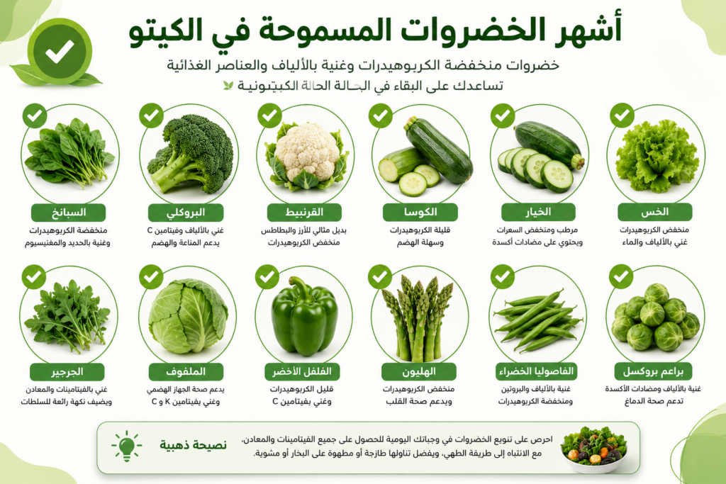 الخضروات المسموحة في الكيتو