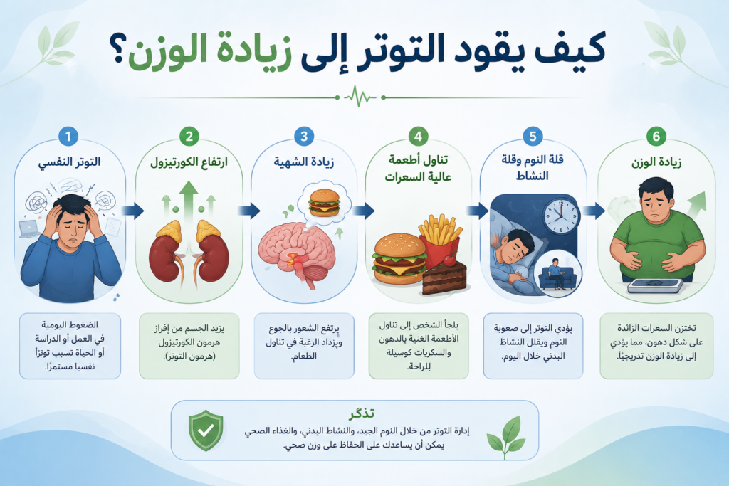 كيف يقود التوتر إلى زيادة الوزن؟