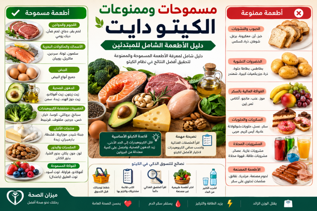 مسموحات وممنوعات الكيتو دايت دليل الأطعمة الشامل للمبتدئين